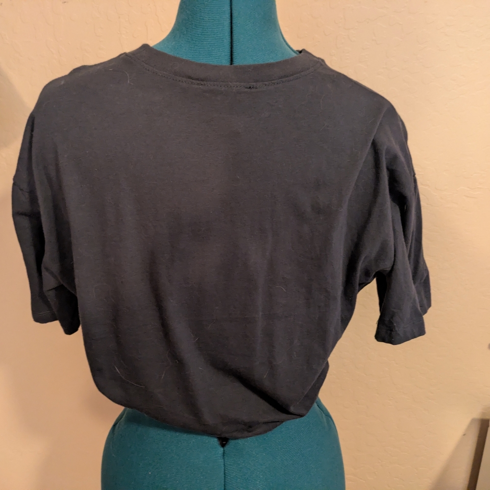 Black Crop Top With Drawstring M - Picture 2 of 3